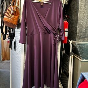 Chadwicks Deep Purple Long Sleeve Dress size 16